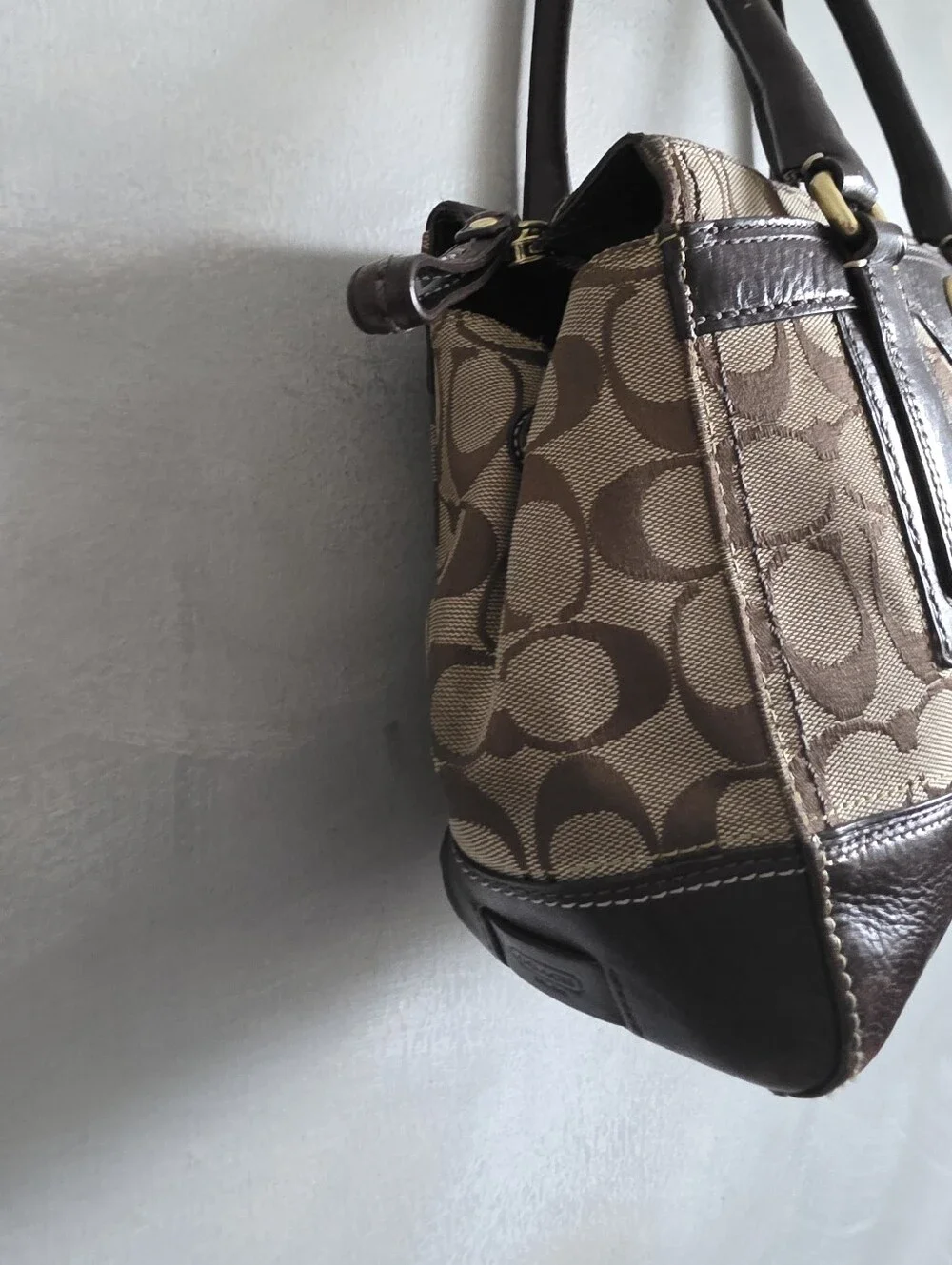 Vintage Y2K 00s Coach Hamptons Signature Jacquard Shoulder Bag 11064 15x7x4